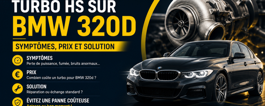 Turbo HS sur BMW 320d : symptômes, prix et solution